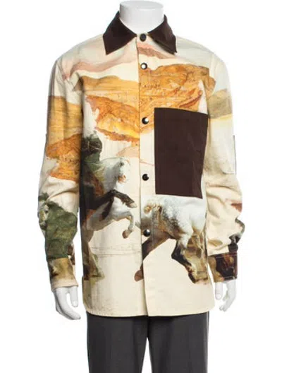 Pre-owned Acne Studios Graphic Print Jacket In Neutrals