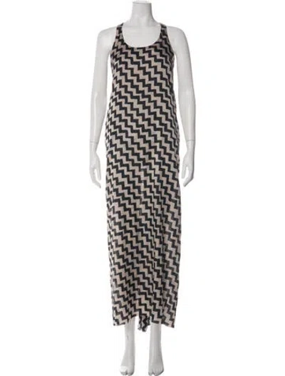 Pre-owned Acne Studios Graphic Print Long Dress In Neutral