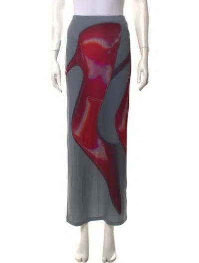 Pre-owned Acne Studios Graphic Print Long Skirt In Multicolor