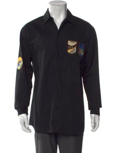 Pre-owned Acne Studios Graphic Print Long Sleeve Shirt In Black