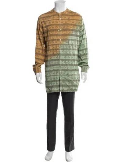 Pre-owned Acne Studios Graphic Print Long Sleeve Shirt W/ Tags In Green