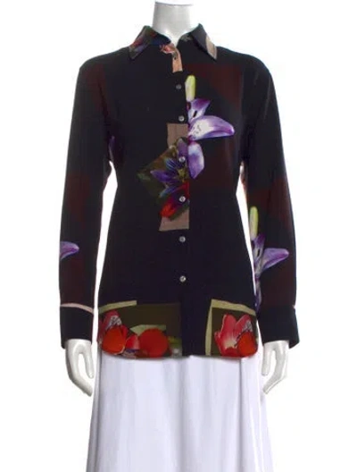 Pre-owned Acne Studios Graphic Print Long Sleeve Top In Black