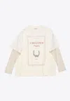 Acne Studios Graphic Print Long-sleeved Layered T-shirt In Neutral
