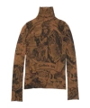 Acne Studios Denise Printed Technical Top In Brown
