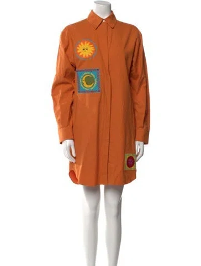 Pre-owned Acne Studios Graphic Print Mini Dress In Orange