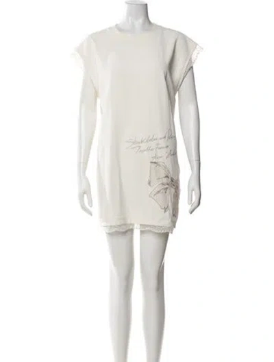 Pre-owned Acne Studios Graphic Print Mini Dress In White