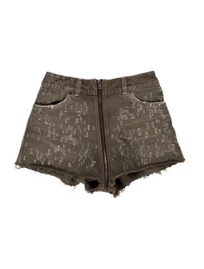 Pre-owned Acne Studios Graphic Print Mini Shorts In Brown