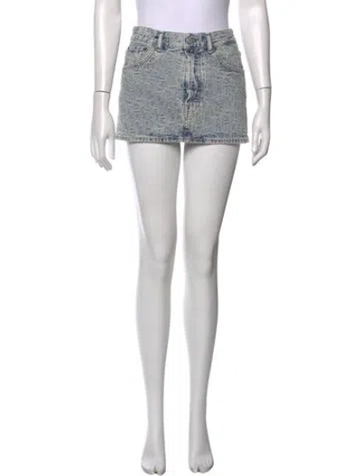 Pre-owned Acne Studios Graphic Print Mini Skirt In Blue
