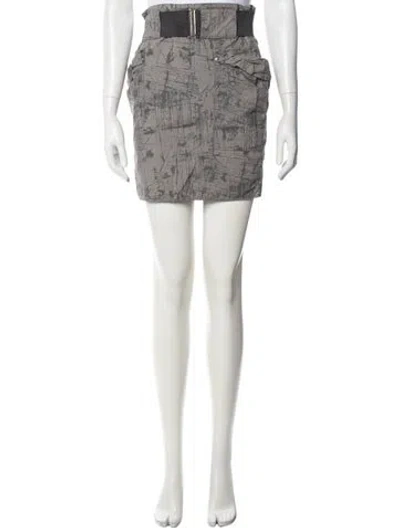Pre-owned Acne Studios Graphic Print Mini Skirt In Grey