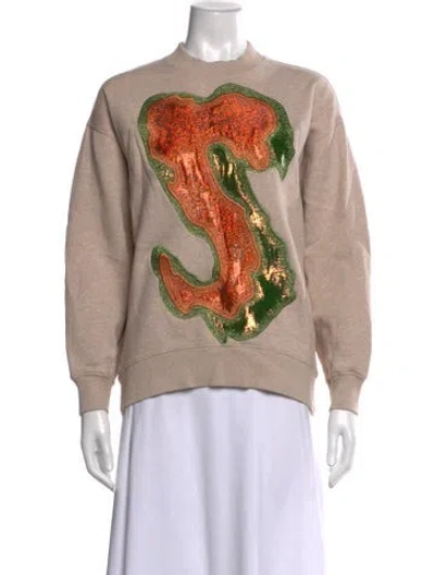 Pre-owned Acne Studios Graphic Print Mock Neck Sweater In Multicolor
