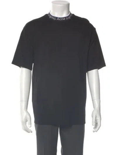 Pre-owned Acne Studios Graphic Print Mock Neck T-shirt In Gray