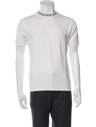 Pre-owned Acne Studios Graphic Print Mock Neck T-shirt In Neutrals