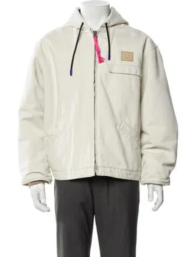 Pre-owned Acne Studios Graphic Print Moto Jacket In Neutral