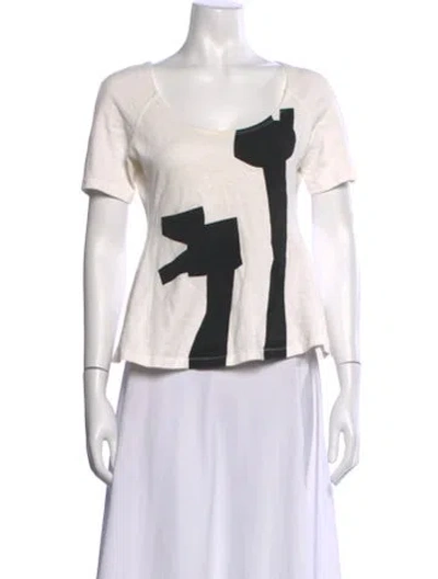 Pre-owned Acne Studios Graphic Print Scoop Neck T-shirt In White