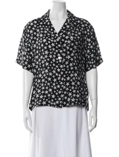 Pre-owned Acne Studios Graphic Print Short Sleeve Blouse In Multi