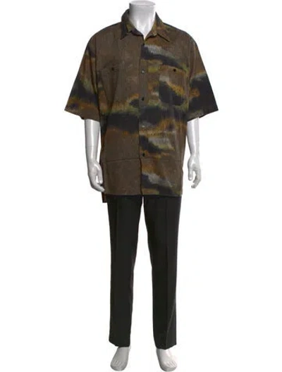Pre-owned Acne Studios Graphic Print Short Sleeve Shirt In Multicolor