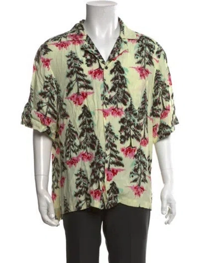 Pre-owned Acne Studios Graphic Print Short Sleeve Shirt In Neutrals