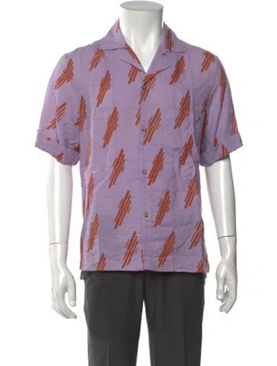 Pre-owned Acne Studios Graphic Print Short Sleeve Shirt In Purple