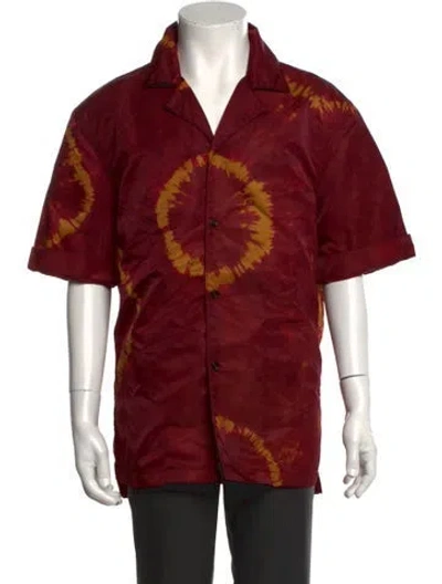 Pre-owned Acne Studios Graphic Print Short Sleeve Shirt In Red
