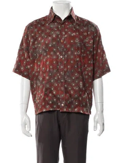 Pre-owned Acne Studios Graphic Print Short Sleeve Shirt In Red