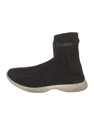 Pre-owned Acne Studios Graphic Print Sock Sneakers In Black