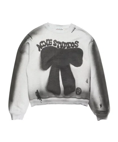 Acne Studios Graphic-print Sweatshirt In White