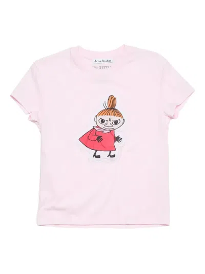 Acne Studios Graphic-print T-shirt In Pink