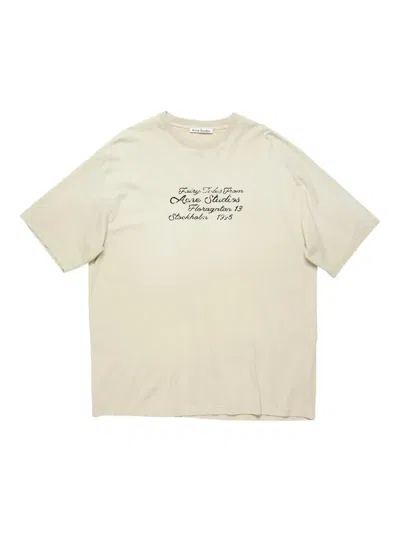 Acne Studios Graphic-print T-shirt In Neutral