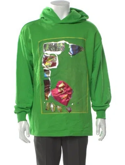 Pre-owned Acne Studios Graphic Print V-neck Hoodie W/ Tags