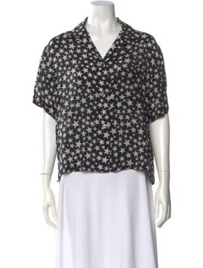 Pre-owned Acne Studios Graphic Print V-neck Top In Black