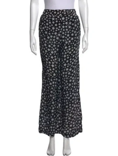 Pre-owned Acne Studios Graphic Print Wide Leg Pants In Black