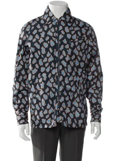 Pre-owned Acne Studios Graphic Print Windbreaker In Blue