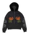 Acne Studios Graphic Printed Zip-up Hoodie In Black
