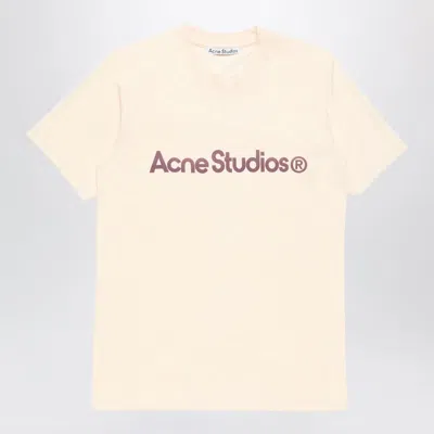Acne Studios Graphic T-shirt Pale Pink In Neutral