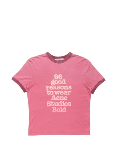 Acne Studios Graphic T-shirt In Pink