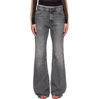 Acne Studios Gray 2025f Fitted Jeans In 969 Washed Black