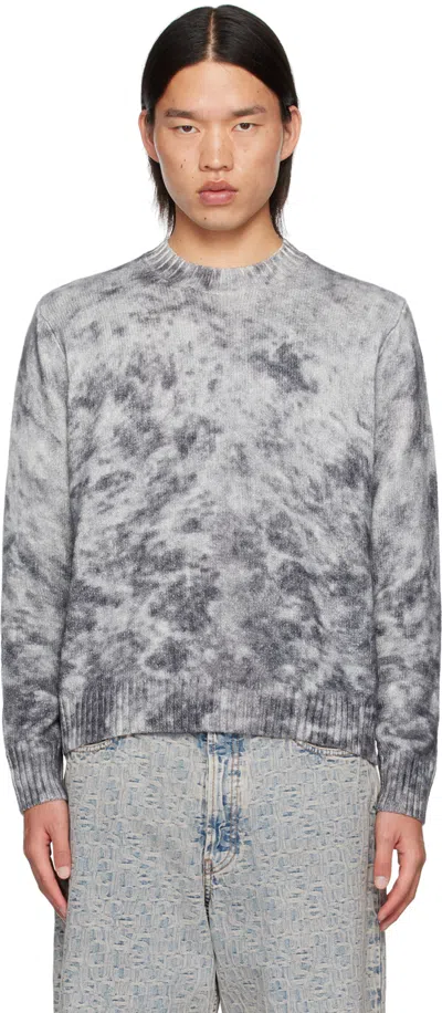 Acne Studios Abstract-print Jumper In Black,white