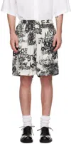 Acne Studios Gray & Black Printed Shorts In Dn5 Light Grey/black