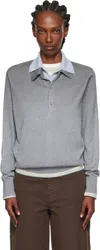 Acne Studios Gray & Blue Layered Silk Polo