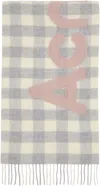 ACNE STUDIOS GRAY & GRAY CHECK LOGO SCARF