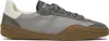Acne Studios Bars Low Suede-trimmed Leather Sneakers In Bq9 Multi Grey