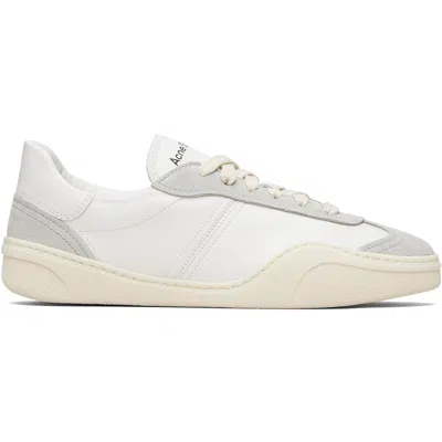 ACNE STUDIOS GRAY & WHITE LEATHER SNEAKERS