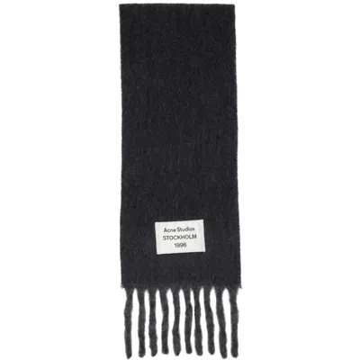Acne Studios Gray Bicolor Alpaca Scarf In Dqh Anthracite/grey