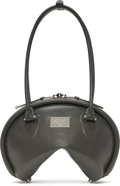 Acne Studios Gray Bowlina Mini Shoulder Bag In Black
