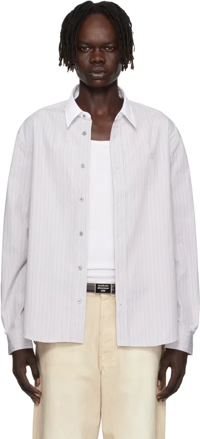 Acne Studios Gray Button-up Shirt In White