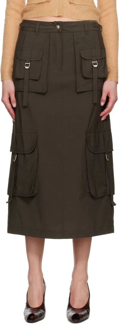 ACNE STUDIOS GRAY CARGO MAXI SKIRT