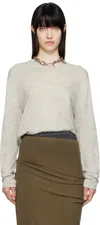 Acne Studios Gray Cashmere Sweater In X92 Light Grey Melan