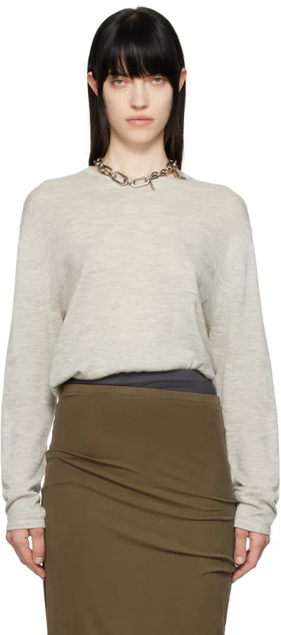 Acne Studios Gray Cashmere Sweater In X92 Light Grey Melan