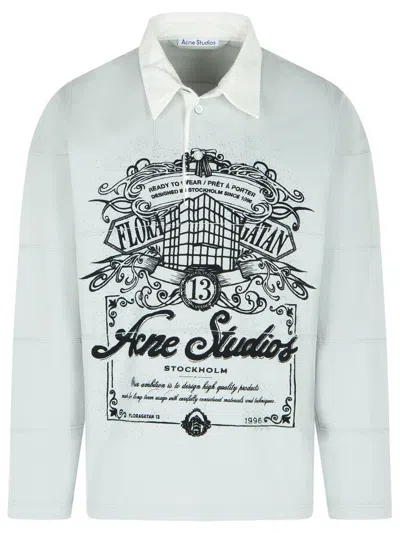 Acne Studios Gray Cotton Sweater In Green
