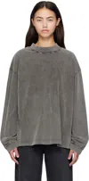 Acne Studios Gray Crew Neck Logo Patch T-shirt